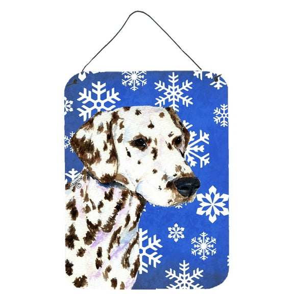 Dalmatian Winter Snowflakes Holiday Wall or Door Hanging Prints