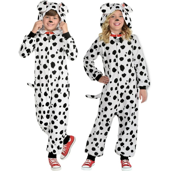 Dalmatian Zipster Halloween Costume for Kids Includes Jumpsuit Size 8-10