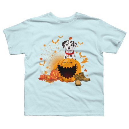 Dalmatian dog halloween costume Boys Light Blue Graphic Tee - Design By Humans  S