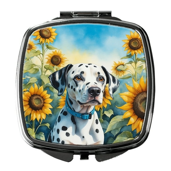 Dalmatian in Sunflowers Compact Mirror 2.75 in x 3 in