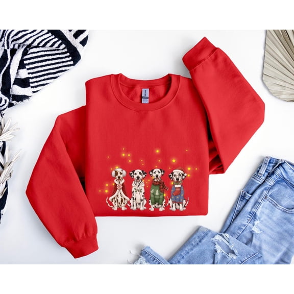 Dalmatian season Sweatshirt, season Dog Lover, Cute Spotty Dog Crewneck, Winter Pet Sweater, season Sweater, F7211 All Size S-5Xl
