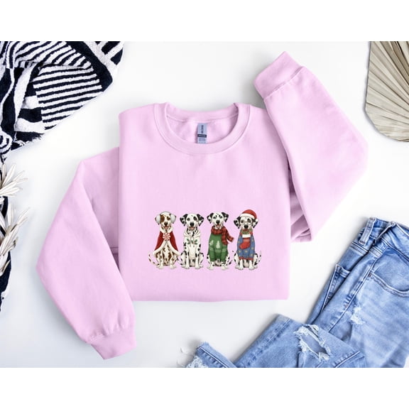 Dalmatian season Sweatshirt, season Dog Lover, Cute Spotty Dog Crewneck, Winter Pet Sweater, season Sweater, F7231 Tshirt All Size S-5XL