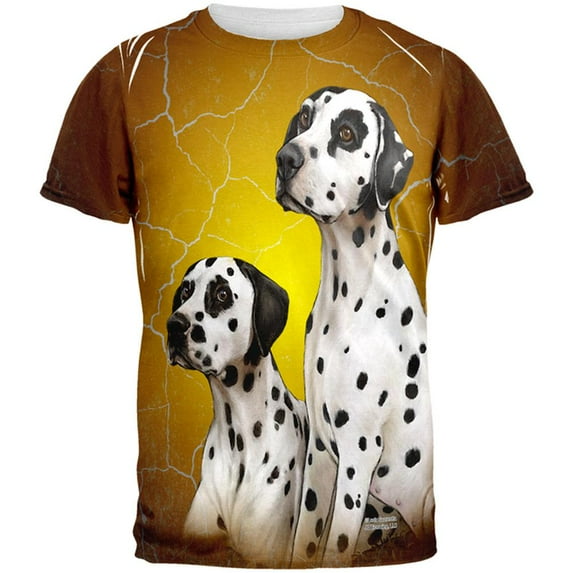 Dalmatians Live Forever All Over Adult T-Shirt - Large