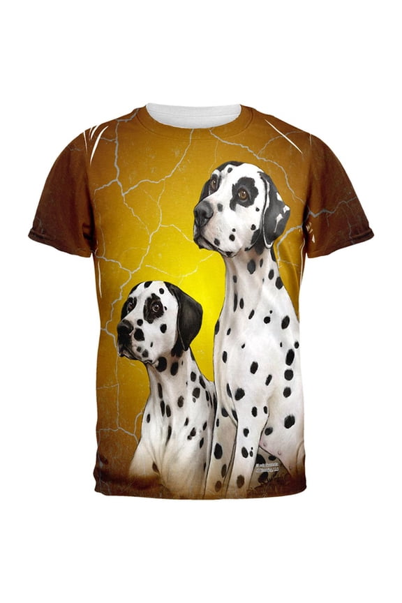 Dalmatians Live Forever  All Over Adult T-Shirt - Small