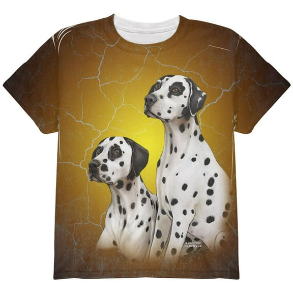 Dalmatians Live Forever All Over Youth T Shirt Multi YXL