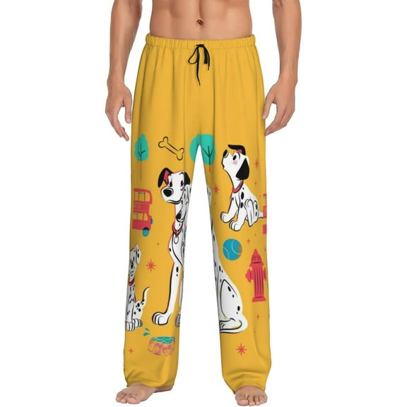 Dalmatians Men's Pajama Pant Soft Comfy Lounge Pj Bottoms Loose Elastic Waistband Adult Sleep Pants with Pockets Drawstring
