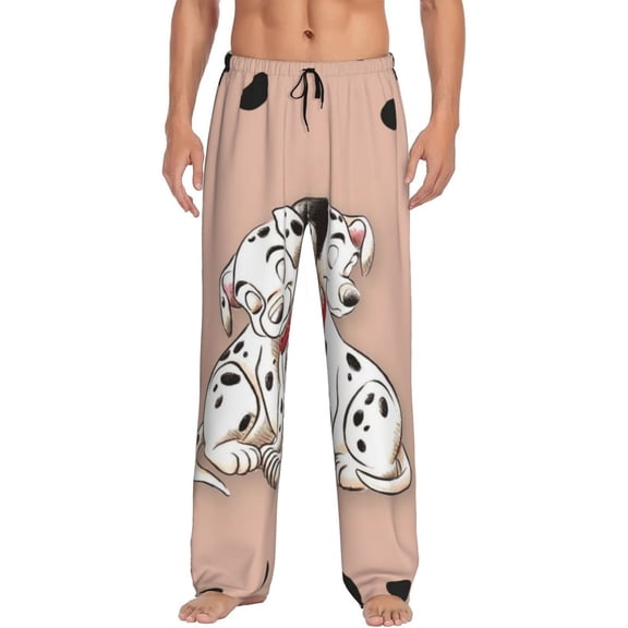 Dalmatians Men's Pajama Pant Soft Comfy Lounge Pj Bottoms Loose Elastic Waistband Adult Sleep Pants with Pockets Drawstring