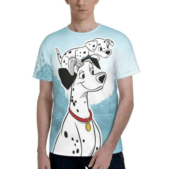Dalmatians Men's T Shirts Cartoon Graphic Short Sleeve Tees Novelty Casual Unisex Adults Tee Shirt Tops