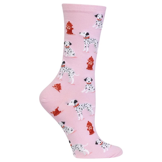 Dalmation Pink Ladies Crew Socks