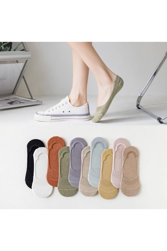 10 Packs No Show Socks Women Non-Slip Grip Invisible Sneaker Loafer Socks