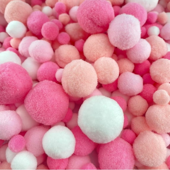 Dalrosia 1000PCS Assorted Pompoms and Crafts Fuzzy Balls for Autumn Thanksgiving Christmas DIY Arts and Craft Making Decorations 5 Sizes 1 cm to 3 cm