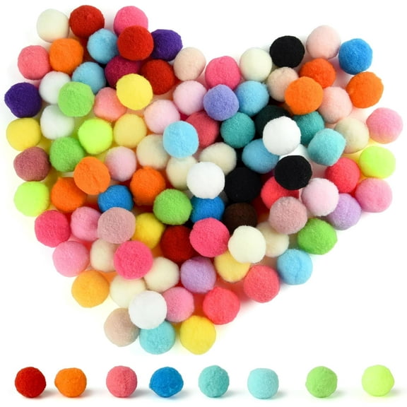 Dalrosia 100PCS Assorted Pompoms Multicolor Arts and Crafts Pom Poms Balls for Hobby Supplies and Creative Craft DIY Material 1 Inch
