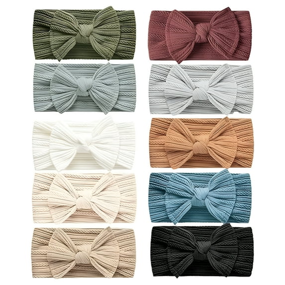Dalrosia 10PCS Baby Nylon Headbands Hair Bows Elastics Handmade Hair Accessories for Baby Girls Babies Newborn Infant Toddler 0-3 0-6 6-12 Months