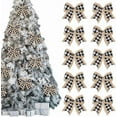 thumbnail image 1 of Dalrosia 10PCS Christmas Bows for Wreath, Xmas Wreath Bows Red Black Buffalo Plaid Bow Winter Holiday Burlap Craft Bow Xmas Farmhouse Tree Bows for Basket Christmas New Year Party Decorations, 1 of 5