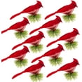 Dalrosia 10PCS Red Birds Cardinal Clip on Christmas Tree Decoration Red