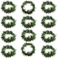 thumbnail image 1 of Dalrosia 12 PCS Christmas Napkin Rings Christmas Napkin Holder Small Artificial Pine Needles Wreath Candle Rings for Banquet Table Decorations, 1 of 4