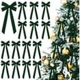 thumbnail image 1 of Dalrosia 12PCS Black Velvet Ribbon Bows Halloween Tree Decorations,5in x 10in Christmas Ornaments for Tree Home Party Front Door Wreath Holiday Decor, 1 of 5
