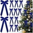 thumbnail image 1 of Dalrosia 12PCS Black Velvet Ribbon Bows Halloween Tree Decorations,5in x 10in Christmas Ornaments for Tree Home Party Front Door Wreath Holiday Decor, 1 of 6
