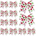 thumbnail image 1 of Dalrosia 12PCS Christmas Bows Decoration 6.3 Inch Large Christmas Wreath Bows Red Green Xmas Tree Bows Christmas Glitter Dot Bows Ribbons Ornaments for Garland Wedding Home Holiday Party, 1 of 6