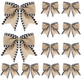thumbnail image 1 of Dalrosia 12PCS Christmas Burlap Plaid Bow Christmas Buffalo Plaid Bow Christmas Decoration Bow for Christmas Tree Crafts Home Decoration, 1 of 6