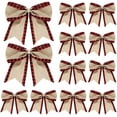 thumbnail image 1 of Dalrosia 12PCS Christmas Burlap Plaid Bow Christmas Buffalo Plaid Bow Christmas Decoration Bow for Christmas Tree Crafts Home Decoration, 1 of 6