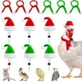 thumbnail image 1 of Dalrosia 12PCS Christmas Pet Chicken Hat Scarf Bowtie Set Mini Santa Plaid Hat Scarf Xmas Small Animal Red Green Gray Hat with Adjustable Chin Strap for Hen Bunny Guinea Pig Hamster, 1 of 5