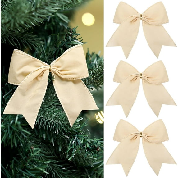 Dalrosia 12PCS Christmas Velvet Bows Rustic Wreath Gift Bows Vintage Xmas Velvet Ribbon Bow Holiday Ornaments for Christmas Tree Garland DIY Craft Wrapping Deco