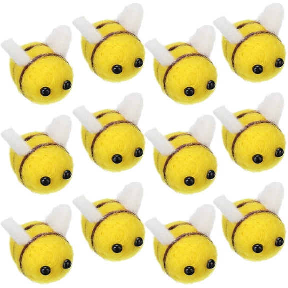 Dalrosia 12PCS Felt Bee Mini Crafts Bee for Baby Shower Gender Reveal Craft Scrapbooking DIY Decoration Nursery Tent Christmas Decoration