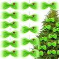 thumbnail image 1 of Dalrosia 12PCS Green Furry Christmas Bows Ornaments, Plush Bows Hanging Christmas Tree Decoration, Green Fluffy Wreath Bows Ornaments with Red Heart for Xmas Tree Garland Mantel Home Party Decor, 1 of 6