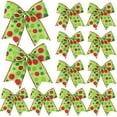 thumbnail image 1 of Dalrosia 12PCS Red Green Christmas Bows Decoration 6 Inch Large Christmas Wreaths Bows Xmas Tree Dot Ribbons Ornaments for Garland Wedding Party, 1 of 5