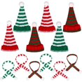 thumbnail image 1 of Dalrosia 12pcs Christmas Mini Knit Doll Hat and Scarf Mini Santa Hat for Craft Christmas Doll Knit Decoration Miniature Hat Scarves Doll Clothing Accessories DIY for Xmas Tree Wine Bottle Gift Decor, 1 of 1