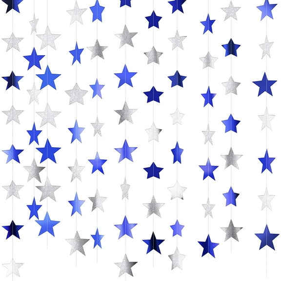 Dalrosia 130FT Glitter Star Paper Garland Banner Hanging Decoration for Wedding Graduation Birthday Baby Shower Festival Party