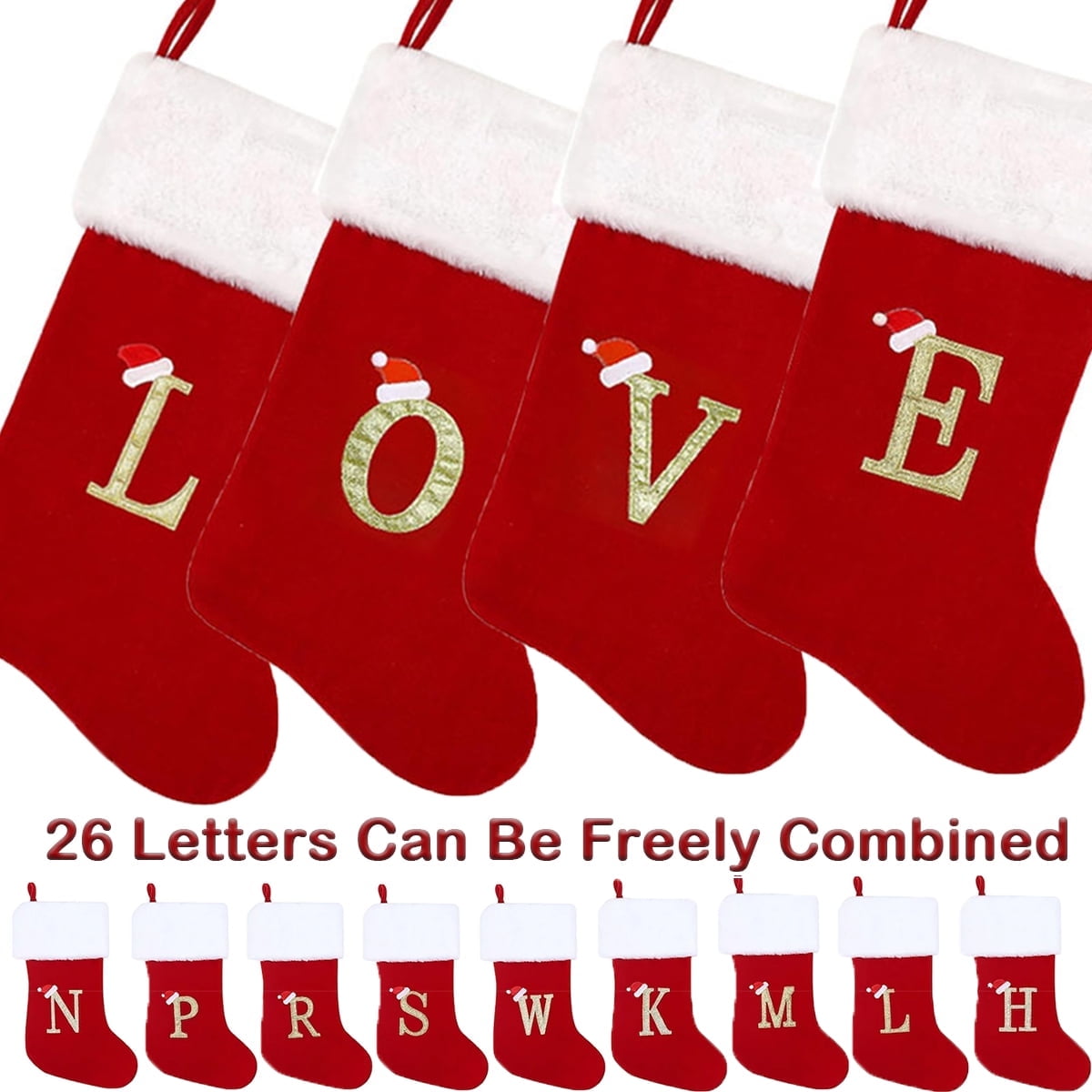20 Inches Initial Monogram Embroidered Christmas Stocking Red Velvet with White Super Soft Plush Cuffs Christmas Decorations Stocking - Walmart.com 20 Inches Initial Monogram Embroidered Christmas Stocking Red Velvet with White Super Soft Plush Cuffs Christmas Decorations Stocking - Walmart.com