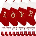 thumbnail image 1 of Dalrosia 20 Inches Initial Monogram Embroidered Christmas Stocking Red Velvet with White Super Soft Plush Cuffs Christmas Decorations Stocking, 1 of 8