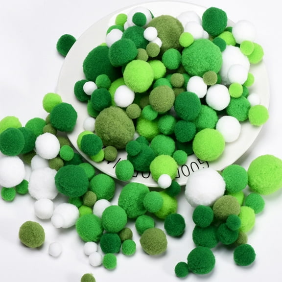 Dalrosia 200PCS Craft Pom Poms Balls Fluffy Puff Balls Multicolor Fuzzy Pompom for Art DIY Creative Decorations Project Hobby Supplies Felting Garland 5 Sizes 1 cm to 3 cm