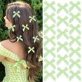 thumbnail image 1 of Dalrosia 20PCS Mini Green Bow Hair Clip, Non-Slip Cute Small Hair Bow, Y2K Sweet Plaid Craft Bowknot Hair Barrettes Accessories for Women Teens, 1 of 5