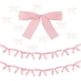 thumbnail image 1 of Dalrosia 2PCS Bow Garland Banner 16.4 ft Bow Party Decorations for Girls Pastel Bow Ribbon Banner Bow Birthday Baby Shower Decorations Coquette Bridal Shower Party Supplies, 1 of 5