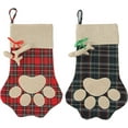 thumbnail image 1 of Dalrosia 2PCS Christmas Stockings for Cat Dog Burlap Paw Stockings for Pet Buffalo Plaid Santa Stocking Fireplace Hanging Stockings Personalize Christmas Decoration, 1 of 4
