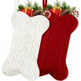 thumbnail image 1 of Dalrosia 2PCS Dog Christmas Stocking, Knit Christmas Stocking for Dogs, Bone Shape Dog Stocking Christmas Large Pet Stockings Hanging Dog Christmas Stocking for Dogs Cats Pets, 1 of 6