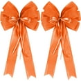 thumbnail image 1 of Dalrosia 2PCS Fall Bows for Wreaths Decor,Fall Tree Topper Bow Decorations,Decorative Bow with Orange Burlap and Glitter String for Autumn Thanksgiving Holiday Home Front Door Outdoor, 1 of 6