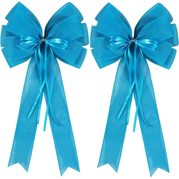 Dalrosia 2PCS Large Christmas Wreath Bows Decor,Xmas Tree Topper Bow Decorations for Christmas Holiday Home Front Door Outdoor