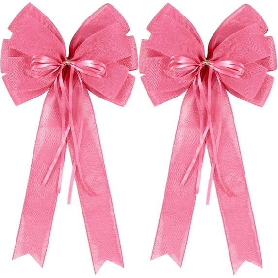 Dalrosia 2PCS Large Christmas Wreath Bows Decor,Xmas Tree Topper Bow Decorations for Christmas Holiday Home Front Door Outdoor