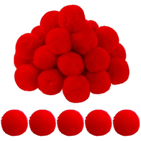 Dalrosia 30PCS Christmas Acrylic Pom Poms Large White Pompoms Christmas Holiday Costume Pom Balls Fluffy Pompom Balls Fuzzy White Pom Poms Balls for DIY Crafts Supplies Party Decorations
