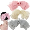 thumbnail image 1 of Dalrosia 3PCS Chiffon Big Bow Hair Clip,Big Bowknot Hairpin French Hair Clips Hair Barrette Clips Soft Mesh Fabric Hair Bows for Girls Women, 1 of 5