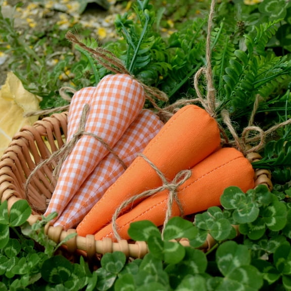 Dalrosia 3PCS Easter Stuffed Fabric Carrot Stuffed Carrot Vase Fillers Rustic Farmhouse Decor Farmhouse Basket Bowl Fillers Tiered Trays for Easter Home Wedding