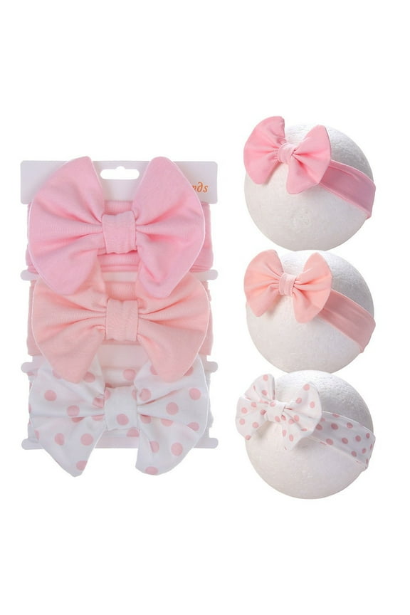 3PCS Hair Bows for Girls Toddler Baby,Handmade Flower Print Embroider Big Bows Hair Accessorioes Gifts for School Kids