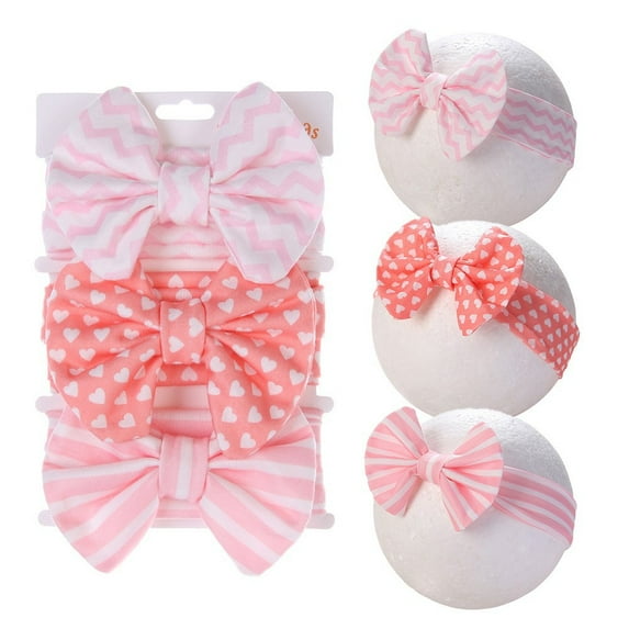 Dalrosia 3PCS Hair Bows for Girls Toddler Baby,Handmade Flower Print Embroider Big Bows Hair Accessorioes Gifts for School Kids