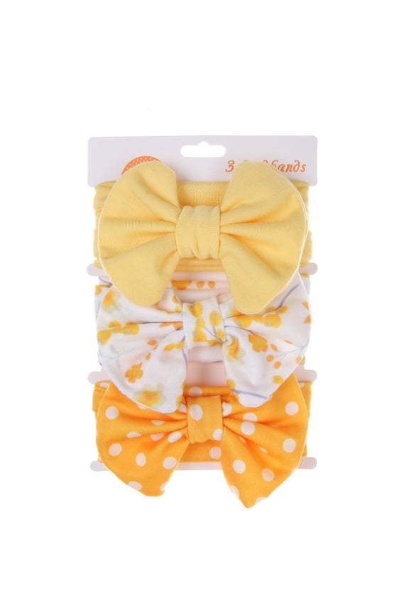 3PCS Hair Bows for Girls Toddler Baby,Handmade Flower Print Embroider Big Bows Hair Accessorioes Gifts for School Kids