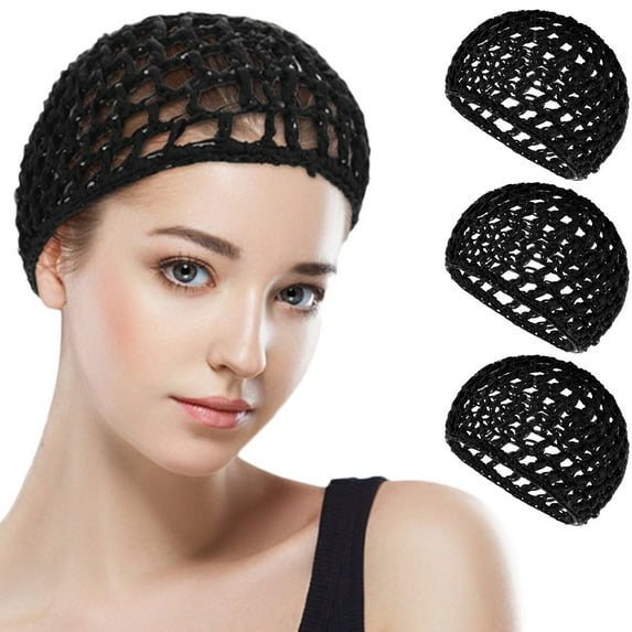 Dalrosia 3PCS Mesh Hair Net Wrap For Sleep Sleeping Wraps Elastic Band Wig Hairnets Bonnet Caps Snoods Sew In Weave Protector Weaving Press Head Hats Crochet Cover Women Bathing Accessories