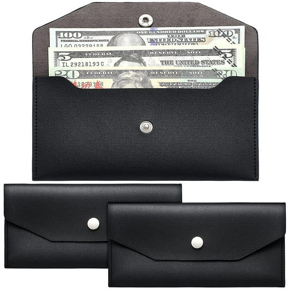 Dalrosia 3PCS Money Cash Envelopes Wallets, PU Leather Cash Money Pouch Cash Wallet Reusable Waterproof Budget Envelope for Wedding Birthday